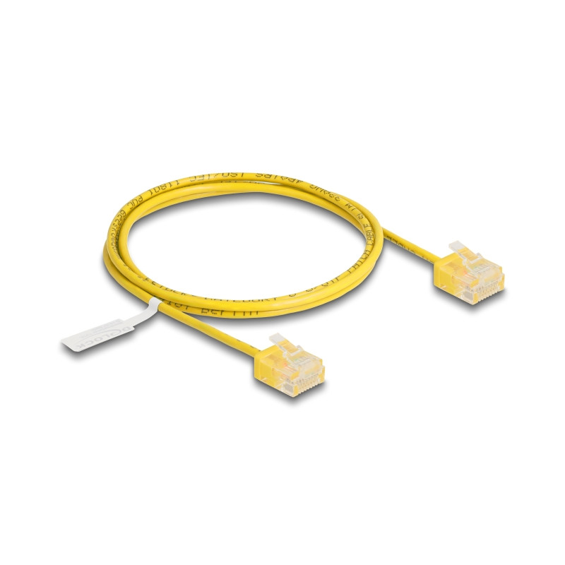Delock RJ45 Netzwerkkabel Cat.6 UTP Ultra Slim 1 m gelb mit kurzen Steckern
