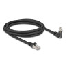 Delock GigE Kamera Kabel RJ45 Stecker 45° gedreht und 90° gewinkelt mit Schrauben zu RJ45 Stecker Cat.6 S/FTP 2 m schwarz