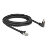 Delock GigE Kamera Kabel RJ45 Stecker 45° gedreht und 90° gewinkelt mit Schrauben zu RJ45 Stecker Cat.6 S/FTP 3 m schwarz