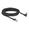 Delock GigE Kamera Kabel RJ45 Stecker 45° gedreht und 90° gewinkelt mit Schrauben zu RJ45 Stecker Cat.6 S/FTP 5 m schwarz