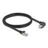 Delock GigE Kamera Kabel RJ45 Stecker 90° gewinkelt mit Schrauben zu RJ45 Stecker Cat.6 S/FTP 1 m schwarz