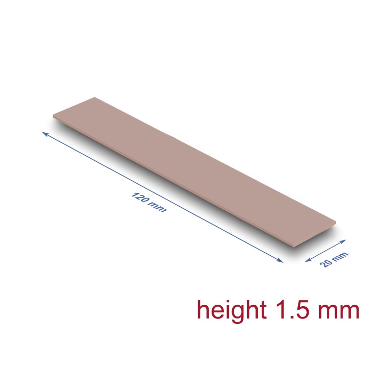 Delock Wärmeleitpad 120 x 20 x 1,5 mm für M.2 Module 3,0 W/mK - Silikonfrei
