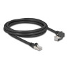 Delock GigE Kamera Kabel RJ45 Stecker 90° gewinkelt mit Schrauben zu RJ45 Stecker Cat.6 S/FTP 2 m schwarz