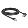 Delock GigE Kamera Kabel RJ45 Stecker 90° gewinkelt mit Schrauben zu RJ45 Stecker Cat.6 S/FTP 3 m schwarz