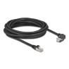 Delock GigE Kamera Kabel RJ45 Stecker 90° gewinkelt mit Schrauben zu RJ45 Stecker Cat.6 S/FTP 5 m schwarz