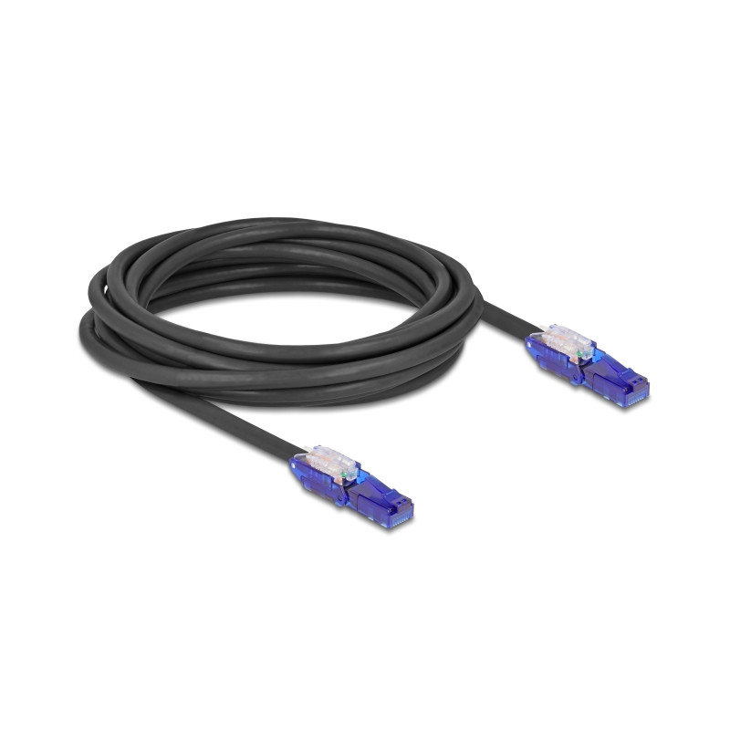 Delock RJ45 Netzwerkkabel Cat.6 UTP mit 180° winkelbaren Steckern schwarz 5 m