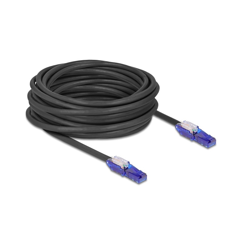 Delock RJ45 Netzwerkkabel Cat.6 UTP mit 180° winkelbaren Steckern schwarz 10 m