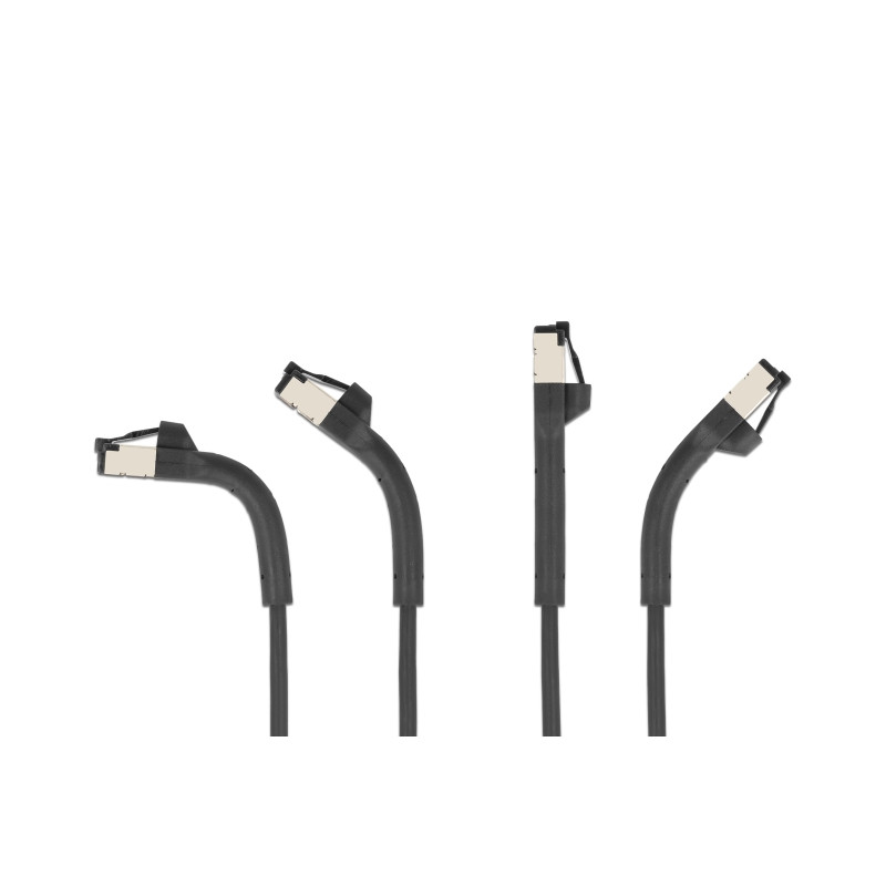 Delock RJ45 Slim Netzwerkkabel Cat.6A U/FTP winkelbar schwarz 1 m