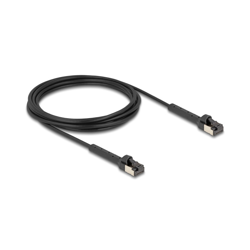 Delock RJ45 Slim Netzwerkkabel Cat.6A U/FTP winkelbar schwarz 3 m