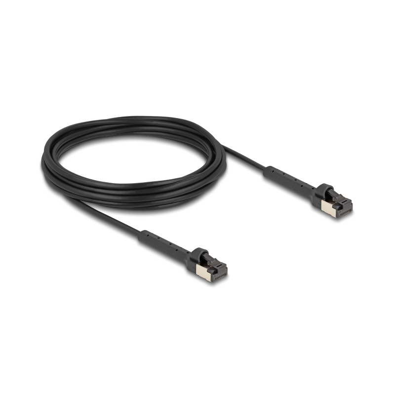 Delock RJ45 Slim Netzwerkkabel Cat.6A U/FTP winkelbar schwarz 5 m