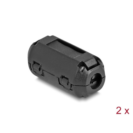 Delock Ferritkern / Ferritring für Rundkabel 3,5 mm 2 Stück schwarz