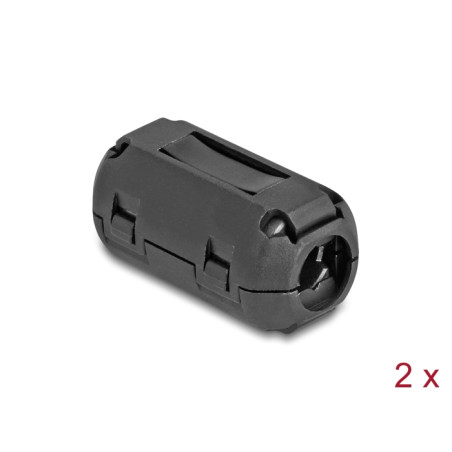 Delock Ferritkern / Ferritring für Rundkabel 9 mm 2 Stück schwarz