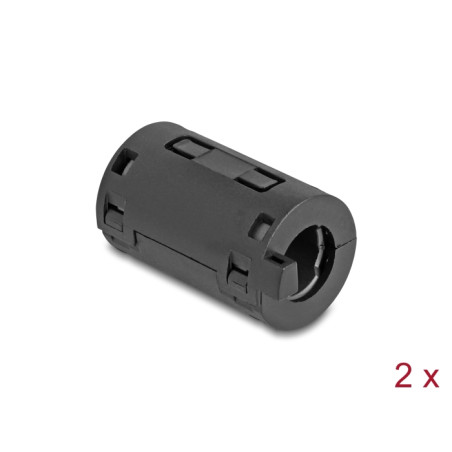 Delock Ferritkern / Ferritring für Rundkabel 11 mm 2 Stück schwarz