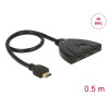 Delock HDMI UHD Switch 3 x HDMI in - 1 x HDMI out 4K 60 Hz mit integriertem Kabel 50 cm