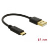 Delock USB Ladekabel Typ-A zu USB Type-C™ 3 A 15 cm