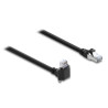 Delock GigE Kamera Kabel RJ45 Stecker 90° gewinkelt mit Schrauben, Steckerlänge 28 mm zu RJ45 Stecker Cat.6 S/FTP 10 m schwarz