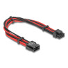 Delock Verlängerungskabel 8 Pin EPS Stecker zu 4 + 4 Pin EPS Buchse Textilummantelung rot-schwarz 30 cm