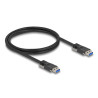 Delock USB 5 Gbps Kabel Typ-A Stecker zu Typ-A Stecker mit Schraubenabstand 19 mm 1 m schwarz
