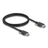 Delock USB 5 Gbps Kabel Typ-A Stecker zu Typ-A Stecker mit Schraubenabstand 22 mm 1 m schwarz