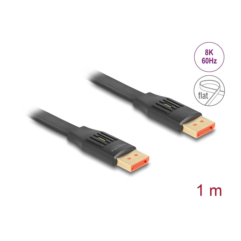 Delock DisplayPort Flachbandkabel 8K 60 Hz 1 m