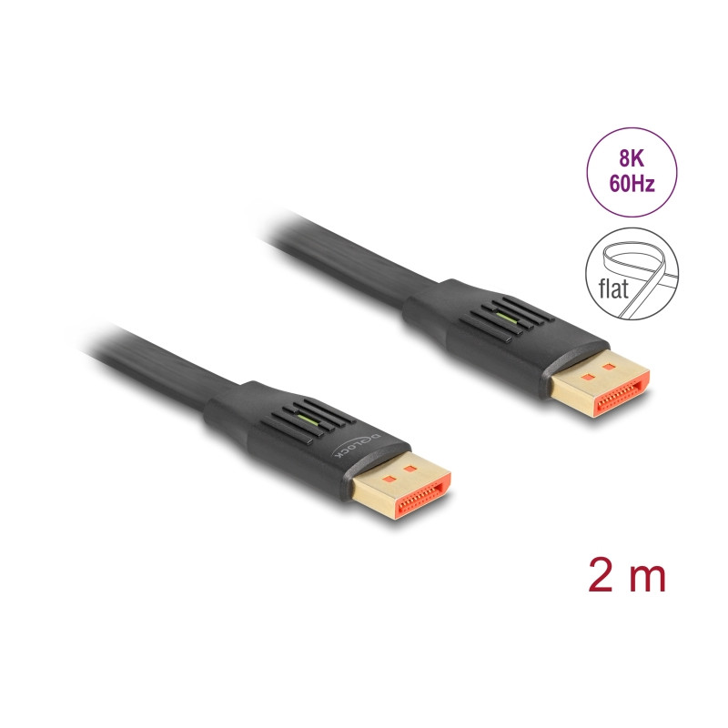 Delock DisplayPort Flachbandkabel 8K 60 Hz 2 m
