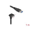Delock USB 5 Gbps Kabel USB Typ-A Stecker gerade zu USB Micro-B Stecker 90° nach unten gewinkelt mit Schraubenabstand 18 mm 1 m 