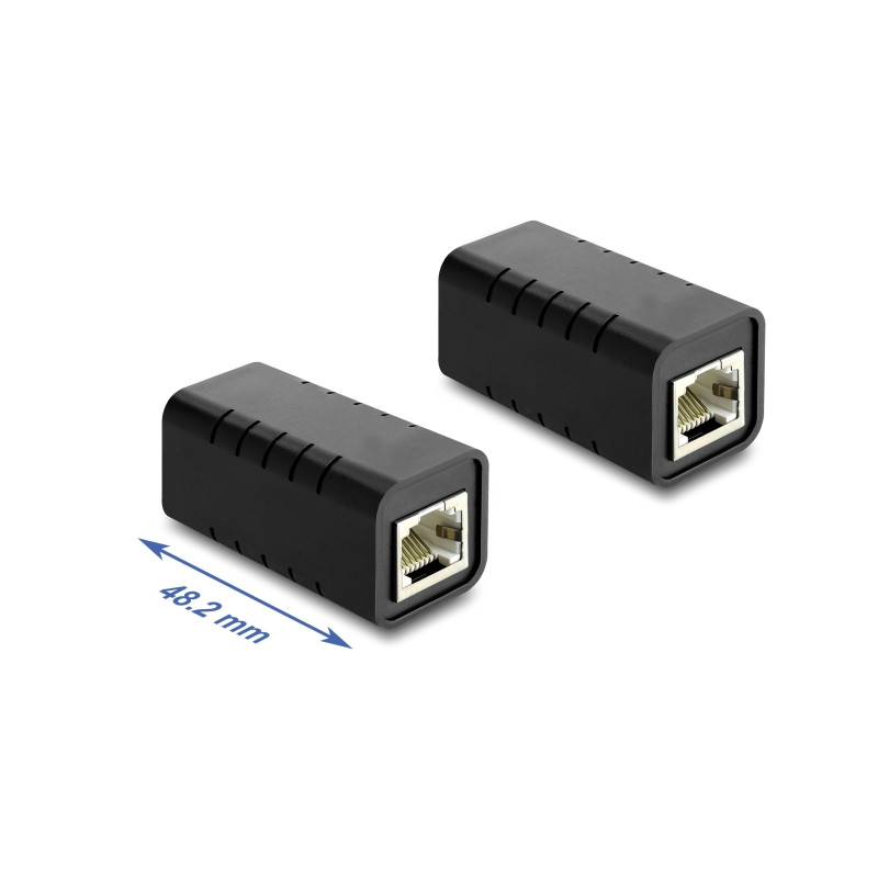 Delock RJ45 Kupplung Buchse zu Buchse Cat.6A geschirmt schwarz