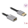 Delock DisplayPort Verlängerungskabel 8K 60 Hz 1 m grau Metall ohne Einrastfunktion