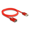 Delock DisplayPort Verlängerungskabel 8K 60 Hz 1 m rot Metall ohne Einrastfunktion