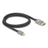 Delock Mini DisplayPort zu DisplayPort Kabel 8K 60 Hz 1 m grau Metall ohne Einrastfunktion