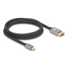 Delock Mini DisplayPort zu DisplayPort Kabel 8K 60 Hz 2 m grau Metall ohne Einrastfunktion