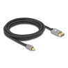 Delock Mini DisplayPort zu DisplayPort Kabel 8K 60 Hz 3 m grau Metall ohne Einrastfunktion