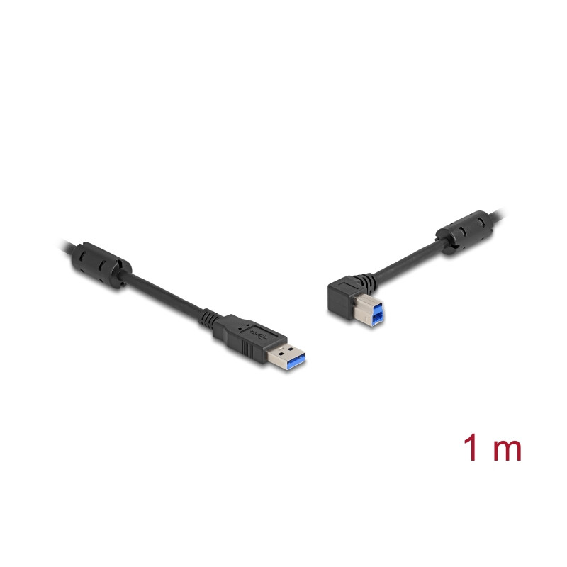 Delock USB 5 Gbps Kabel Typ-A Stecker zu Typ-B Stecker 90° links gewinkelt 1 m
