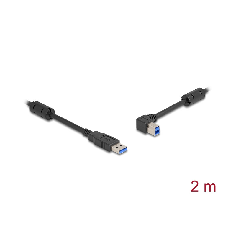 Delock USB 5 Gbps Kabel Typ-A Stecker zu Typ-B Stecker 90° links gewinkelt 2 m