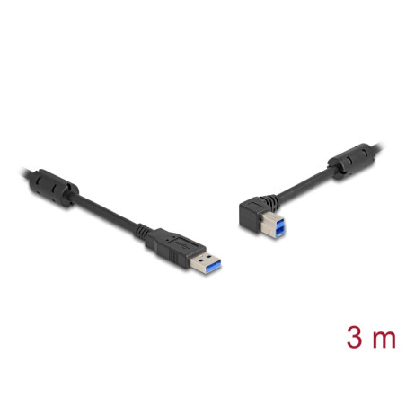 Delock USB 5 Gbps Kabel Typ-A Stecker zu Typ-B Stecker 90° links gewinkelt 3 m