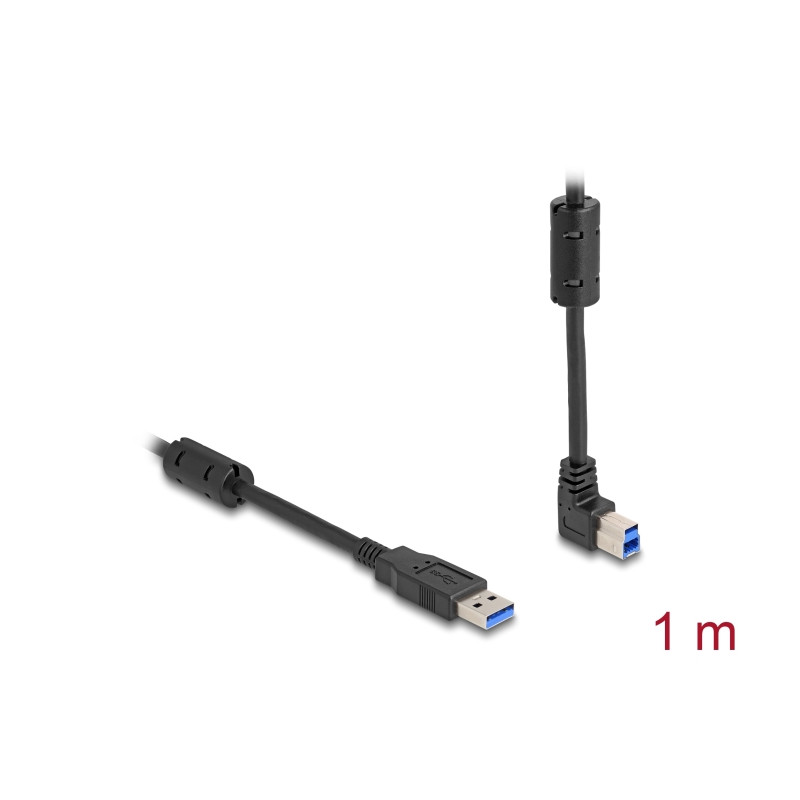 Delock USB 5 Gbps Kabel Typ-A Stecker zu Typ-B Stecker 90° oben gewinkelt 1 m