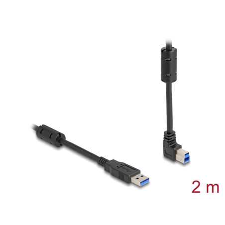 Delock USB 5 Gbps Kabel Typ-A Stecker zu Typ-B Stecker 90° oben gewinkelt 2 m