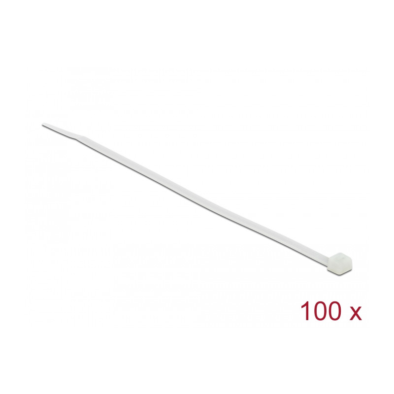 Delock Kabelbinder transparent L 200 x B 3,6 mm 100 Stück