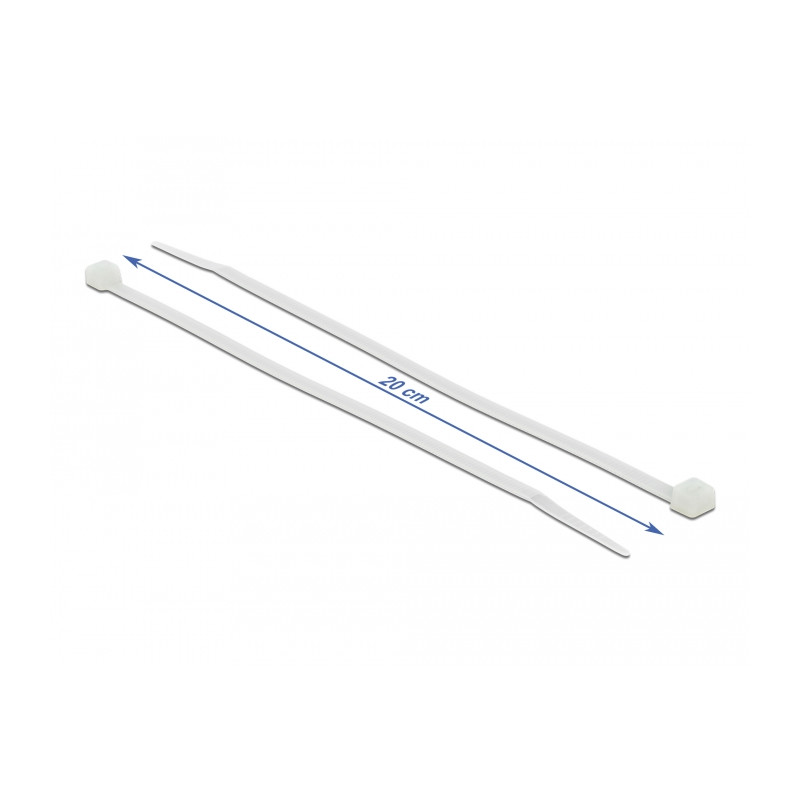 Delock Kabelbinder transparent L 200 x B 3,6 mm 100 Stück
