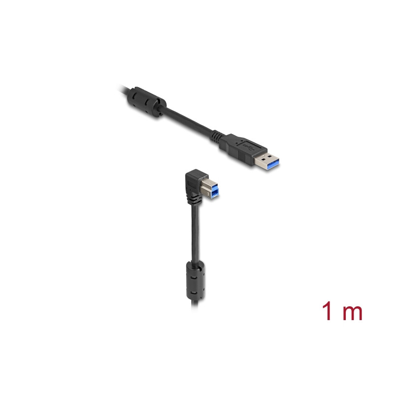 Delock USB 5 Gbps Kabel Typ-A Stecker zu Typ-B Stecker 90° unten gewinkelt 1 m