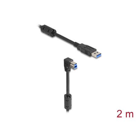 Delock USB 5 Gbps Kabel Typ-A Stecker zu Typ-B Stecker 90° unten gewinkelt 2 m