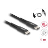 Delock USB 2.0 Kabel USB Type-C™ Stecker zu Stecker mit magnetischer Textilummantelung PD 3.0 60 W 1 m