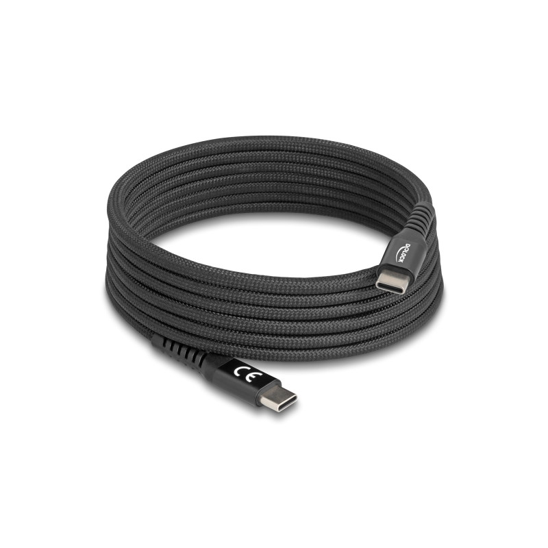 Delock USB 2.0 Kabel USB Type-C™ Stecker zu Stecker mit magnetischer Textilummantelung PD 3.0 60 W 2 m
