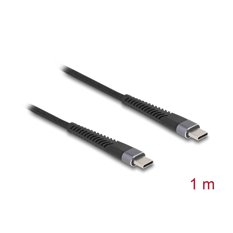Delock USB 2.0 Kabel USB Type-C™ Stecker zu Stecker mit verlängertem Knickschutz 60 W 1 m