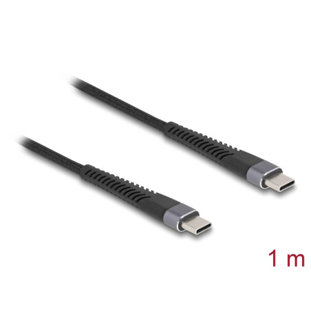 Delock USB 2.0 Kabel USB Type-C™ Stecker zu Stecker mit verlängertem Knickschutz 60 W 1 m