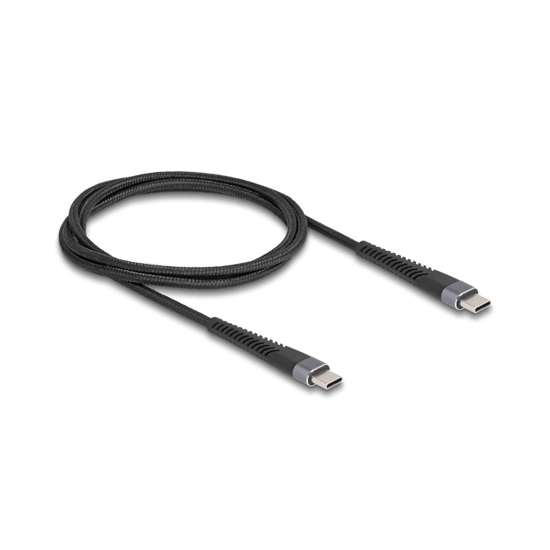 Delock USB 2.0 Kabel USB Type-C™ Stecker zu Stecker mit verlängertem Knickschutz 60 W 1 m
