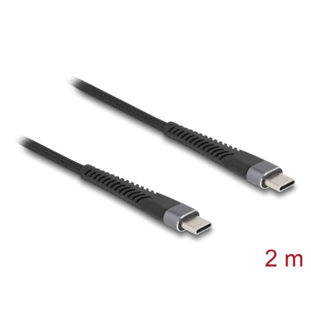 Delock USB 2.0 Kabel USB Type-C™ Stecker zu Stecker mit verlängertem Knickschutz 60 W 2 m