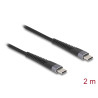 Delock USB 2.0 Kabel USB Type-C™ Stecker zu Stecker mit verlängertem Knickschutz 60 W 2 m