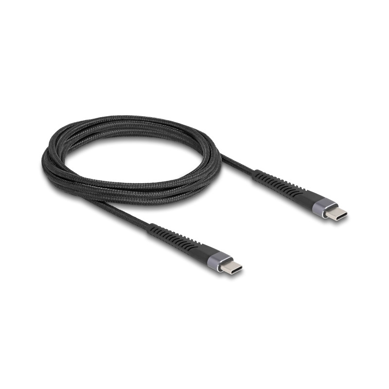 Delock USB 2.0 Kabel USB Type-C™ Stecker zu Stecker mit verlängertem Knickschutz 60 W 2 m