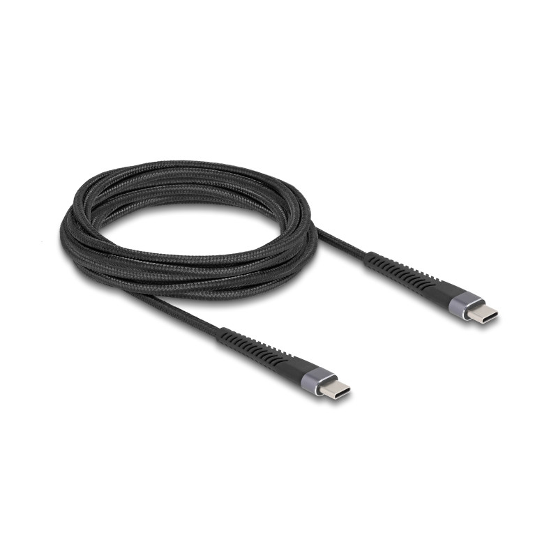 Delock USB 2.0 Kabel USB Type-C™ Stecker zu Stecker mit verlängertem Knickschutz 60 W 3 m